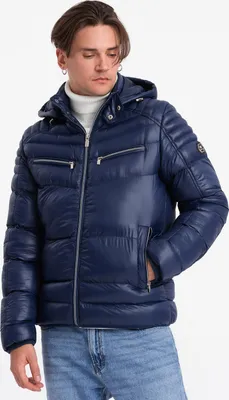 Obrázek produktu pro Ombre Clothing Pánská zimní bunda Binmary tmavě modrá XL