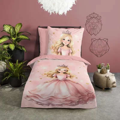 Produktbild von Traumschlaf Bettwäsche Prinzessin pink 135x200 cm + 80x80 cm