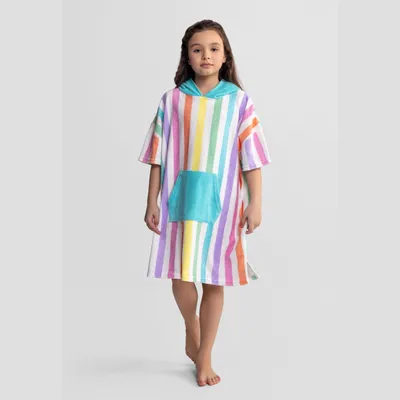 Produktbild von Minoti Kleid Baumwolle Kapuze Multicolor Gr. 98 116 für Mädchen