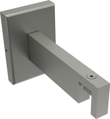 A single metal bracket for a curtain rod, shown in isolation.
