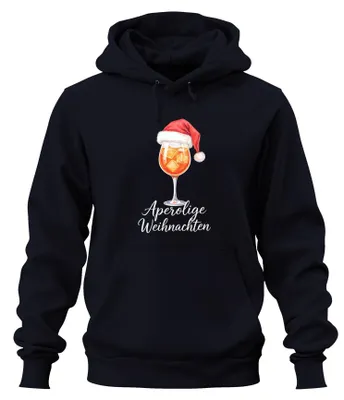 Immagine prodotto di Aperolige Christmas Aperol Spritz Christmas Cap Cocktail Unisex Felpa con cappuccio, Navy, S