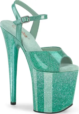Produktbild von FLAMINGO-809GP Damen Sandale von Pleaser, Aqua Lack , EU 42, US 12