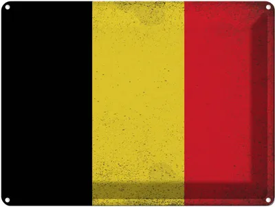Produktbild von vianmo Blechschild 30x40 cm Belgien Belgium Flagge Fahne Wappen