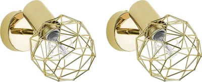Produktbild von BELIANI Wandleuchte gold Metall 2er Set verstallbar Industrie Look Moderne Deckenleuchte