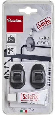 Produktbild von Metaltex Plakhaken 2 Stuks Zwart