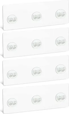 Produktbild von 4 Stück selbstklebende Ersatzhaken für Duschablagen, transparente, robuste Haken zum Aufkleben, kein Bohren erforderlich, für Duschablagen, Badezimmerregale und Küchenregale
