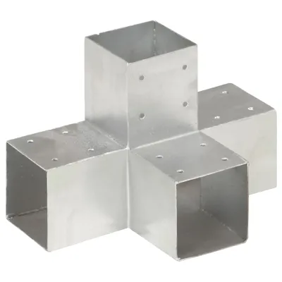 Produktbild von vidaXL Pfostenverbinder 4 Stk. X-Form Verzinktes Metall 91 x 91 mm