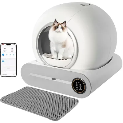 Produktbild von Katzentoiletten, Intelligente Selbstreinigende Katzentoilette, 65L Katzenklo Selbstreinigend Geruchsbeseitigung, App-Steuerung, Große Fassungsvermögen
