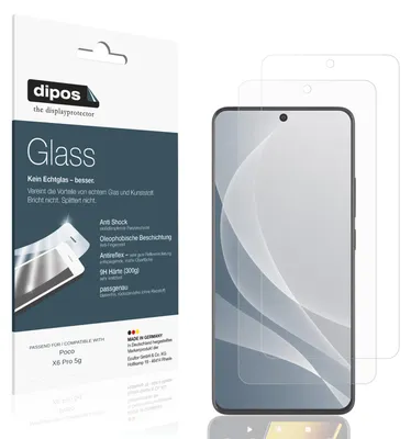 Immagine prodotto di 2x Pellicola Protettiva per Poco X6 Pro 5g Protezione opaco Vetro Flessibile 9H dipos
