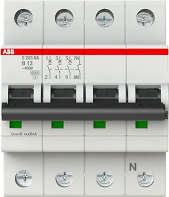 Produktbild von LS-Schalter S203-B13NA, B 13A, 3pol+N, 4TE, 1 Stk.