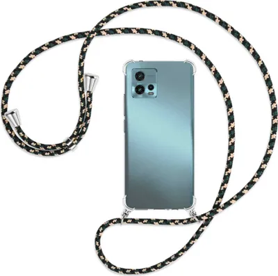 Produktbild von Handykette Backcover-Schutzhülle mit Band (Metall silberfarben) für Motorola Moto G72 (6.55'') - camouflage