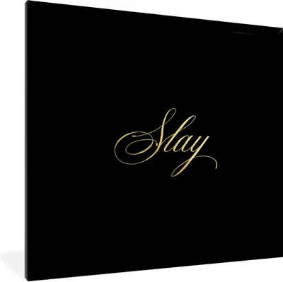Produktbild von MuchoWow® Gerahmtes Poster Zitate - Macht - Gold - Schwarz 40x40 cm - Poster mit Schwarzem Bilderrahmen Wandposter Rahmen Foto Bilder - Mit Rahmen - Wanddekoration Schlafzimmer