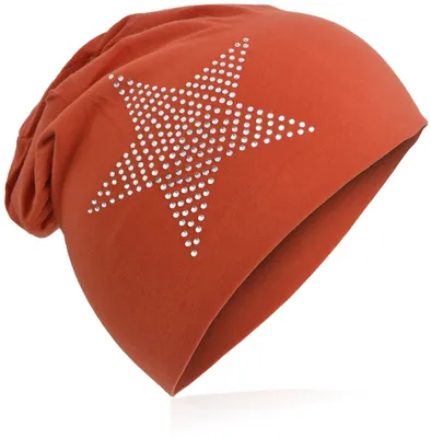 Produktbild von Kinder Beanie StrassStern Orange M