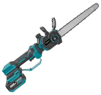 Obrázek produktu pro Akumulátorová řetězová pila - Teleskopický prodlužovací nástavec - 30 cm pilový řetěz - Bezuhlíkový motor - 7000 W - 18–21 V - 2 akumulátory