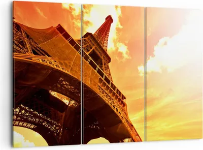 Produktbild von Bild auf Leinwand - Leinwandbild - Eiffelturm Paris Stadt Bau - 105x70cm - Wand Bild - Wanddeko - Leinwanddruck - Bilder - Kunstdruck - Wanddekoration - Leinwand bilder - Wandkunst - CE105x70-0501