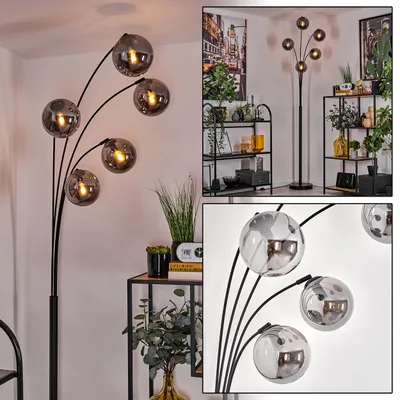 Produktbild von Fossobiubo Stehlampe aus Metall/Glas in Schwarz/Rauchfarben