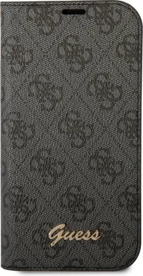 Imagen del producto de Guess, modelo Gubkp14Xhg4Shk, funda para iPhone 14 Pro Max, color /, diseño "Libro", compatible con 4G, con logo dorado vintage