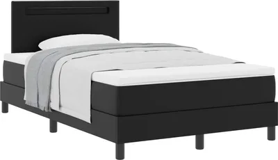 Obrázok produktu pre Posteľ s pružinovým rámom Čierna 120 x 190 cm Umelá koža