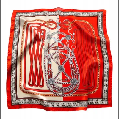 Produktbild von Kamea Satin-Tuch 70x70 Damen Rot mit Geschirr-Muster