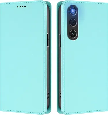 Image de Étui en cuir pour ZTE nubia RedMagic 10 Air, étui à rabat magnétique en cuirPolyuréthaneavec support, vert menthe