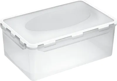Image de plast team Boîte de conservation Airtight 5,0 litres transparent/blanc