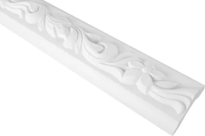 Produktbild von GRAND DECOR Stuckleisten Wand flach Barock Stil, PolyurethanHartschaum weiß - 2m Wandleisten gemustert Dekorleisten zum kleben Deckenstuck (2 Meter CR705)