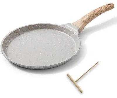 Productafbeelding van Crepepan, pannenkoekenpan, anti-aanbaklaag, geschikt voor inductie, wit, 20 cm