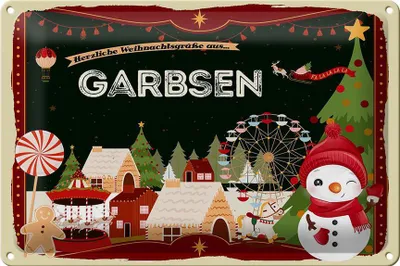 Produktbild von Blechschild Weihnachten Grüße aus GARBSEN 30x20cm