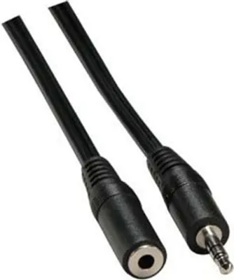 Produktbild von Audiokabel-Verlängerungskabel Klinke (3,5mm) M - Klinke (3,5mm) F, 3m, schwarz, Logo-Blister