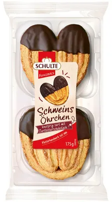 Produktbild von Schulte Schweinsöhrchen Zartbitter 175g