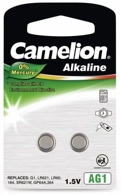 Immagine prodotto di Camelion | AG1/LR60/LR621/364 | Batteria alcalina a bottone | 2 pz.