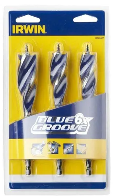 Imagen del producto de Juego de 3 brocas para madera Irwin, de 6 x 16 mm, 20 mm y 25 mm