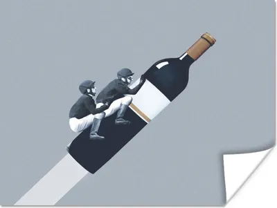 Produktbild von MuchoWow® Poster Flasche - Männer - Vintage 120x90 cm - Wandbild