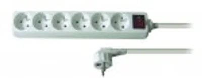 Image de PREMIUMCORD câble de rallonge 230V 2m, 6 prises + interrupteur, blanc (pp6k-02)
