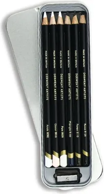 Image de Crayons de couleur DERWENT Artists, 6pcs Noir & Blanc