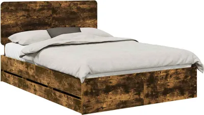 Zdjęcie produktu dla vidaXL Rama łóżka z dębu wędzonego 160 x 200 cm Drewno inżynieryjne