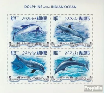 Produktbild von Briefmarken Malediven 2013 Mi 4888-4891 Kleinbogen (kompl. Ausg.) postfrisch Delfine