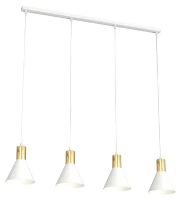 Obrázok produktu pre Závesná lampa Rosa z bielej ocele so zlatými akcentmi