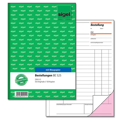 Immagine prodotto di sigel Formularbuch "Bestellung", A5, 2 x 50 Blatt