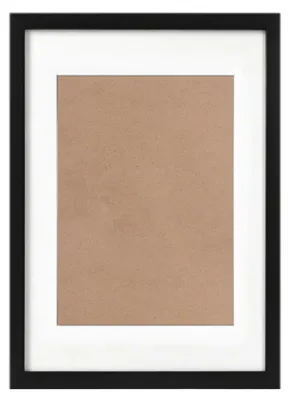 Bilderrahmen A3 (29,7x42 cm), Schwarz, mit Passepartout und Acrylglas
