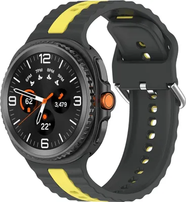 Produktbild von Für Samsung Galaxy Watch 8 / 8 Two Color Silikon Ersatz Smart Watch Armband Grau / Gelb