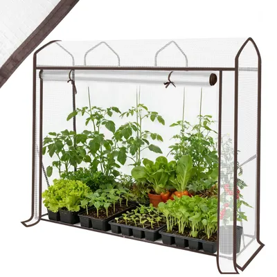Produktbild von Sekey Tomatengewächshaus Foliengewächshaus Tomatenhaus mit Spitzdach für Garten und Balkon 180x50x150cm Winterfest Dachschräge Tomaten Stabil