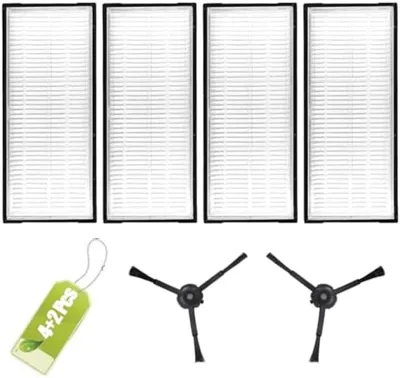 Produktbild von PromoHome® 4 Stück HEPA-Filter Kompatibel mit Roborock S7/S8/S8+ Pro Ultra Roboter, 2 Seitenbürsten, Ersatzteile, Zubehör