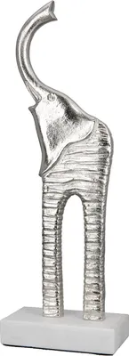 Obrázok produktu pre Socha Gilde "Slon" striebornej farby, na mramorovom podstavci V: 38 cm Š: 13 cm H: 8 cm 50658