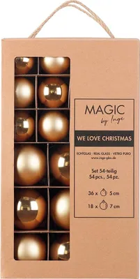Produktbild von Weihnachtskugeln 54 Stk 5, 7 cm Inkagold