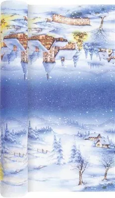 Produktbild von Home Fashion Tischläufer Airlaid Christmas Village dunkelblau 490x40cm
