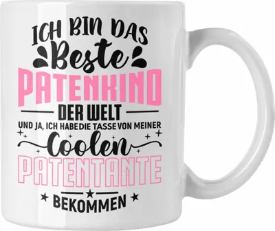 Produktbild von Trendation - Geschenk für Patenkind Tasse Lustiger Spruch Bestes Patenkind (Weiß)