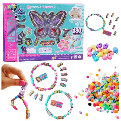 Immagine prodotto di Set creativo per la creazione di gioielli, perline, 480 adesivi