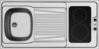 Produktbild von PYRAMIS 140109401 Pantryabdeckung (120X60) 1B 1D mit eingebautem Glaskeramik-Kochfeld / Pantry Spüle