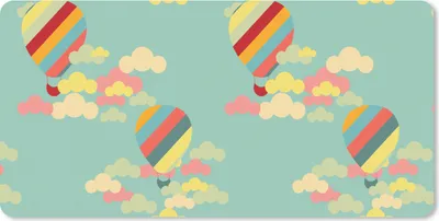 Produktbild von MuchoWow® Schreibtischunterlage Heißluftballon - Schnittmuster - Baby 80x40 cm - XXL Mauspad - Gaming Mauspad